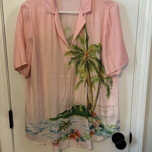 Tropical print silky top